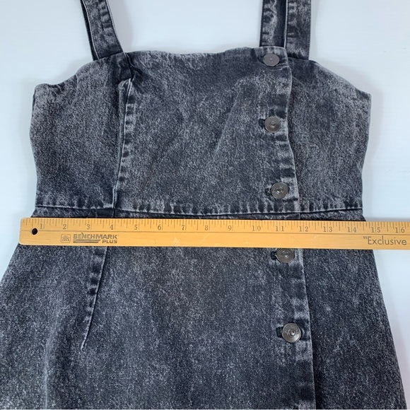 H&M Divided Dress Women's Medium Sleeveless Black Acid Wash Denim Mini Jean - Picture 12 of 16